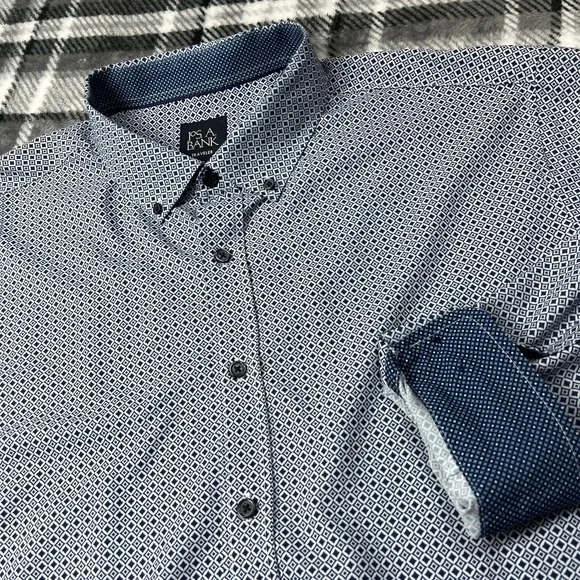Jos A Bank Traveler Dress Shirt Mens XXL Tailored Fit Performance 4 Way Stretch - Picture 1 of 9